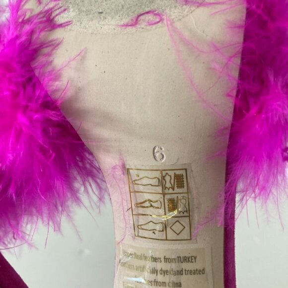 NWOT Jeffery Campbell Free People Lily Pointed Toe Feather Heels Pink Sz 6 - Picture 8 of 8